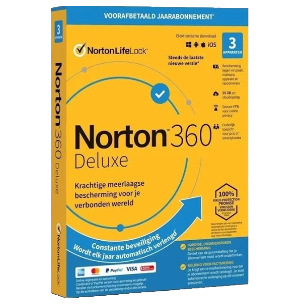 Norton 360 Deluxe | 3 Apparaten | 1 Jaar